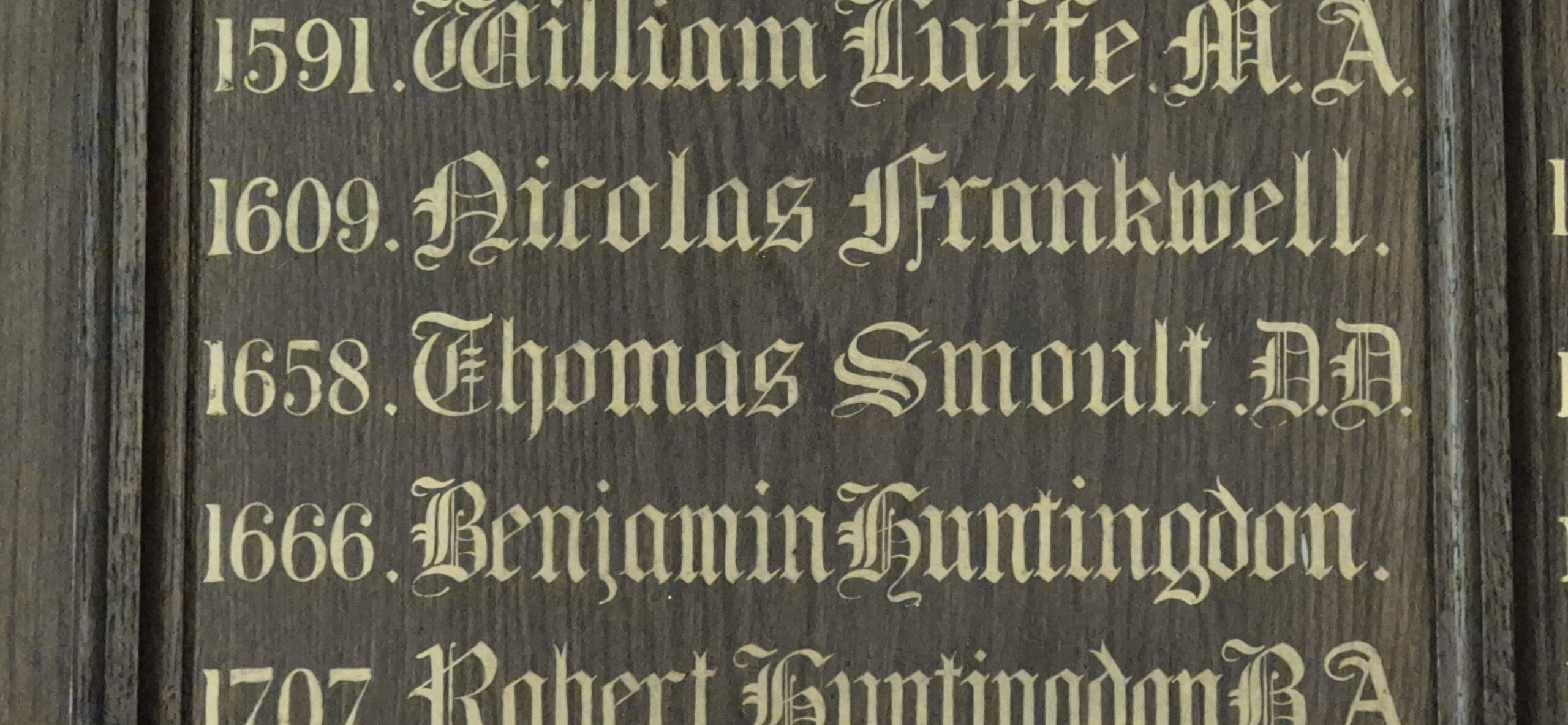 Image of list of vicars